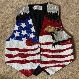 JC American Vest. Sequined front. Size M.